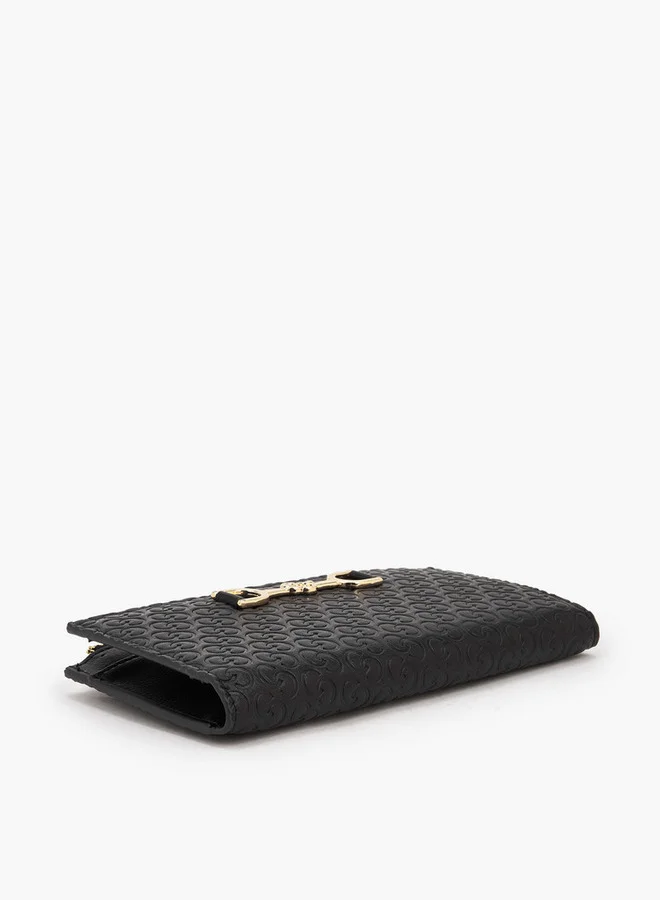سيليست Monogram Embossed Wallet With Button Closure